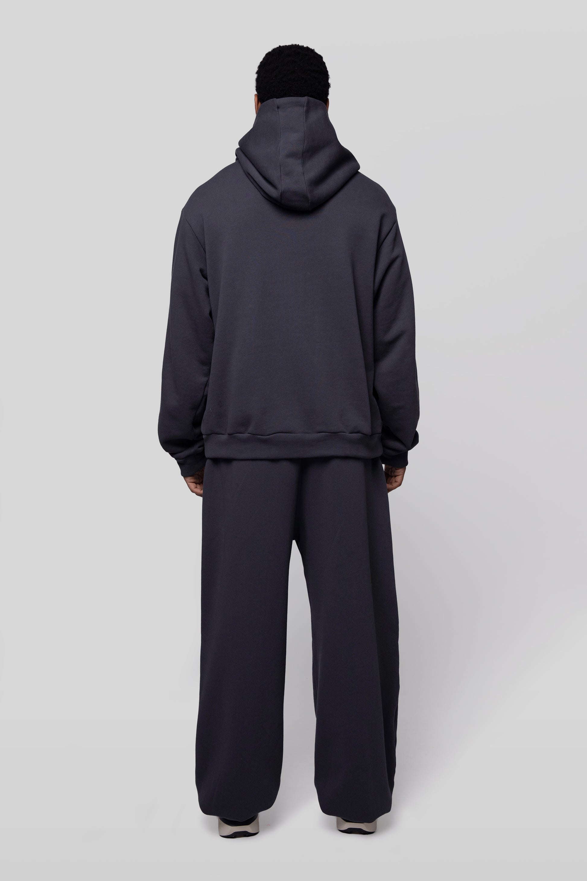 Back view of Anchor hoodie with hood