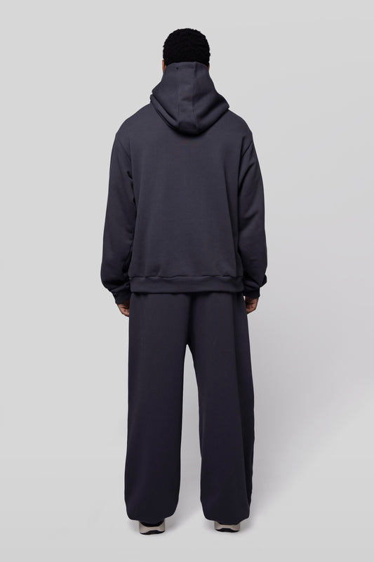 Back view of Anchor hoodie with hood