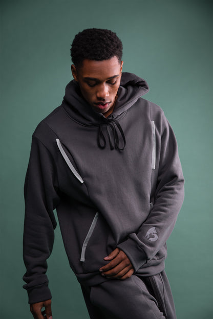 Close view of Anchor hoodie with pocket detailing