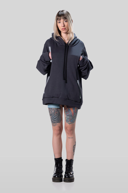 [card:women-primary][card:all-secondary] Full body front view of Anchor hoodie in deep grey