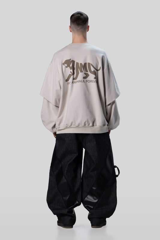[card:men-primary] Back view of Big Cat Crew sweatshirt with tiger graphic