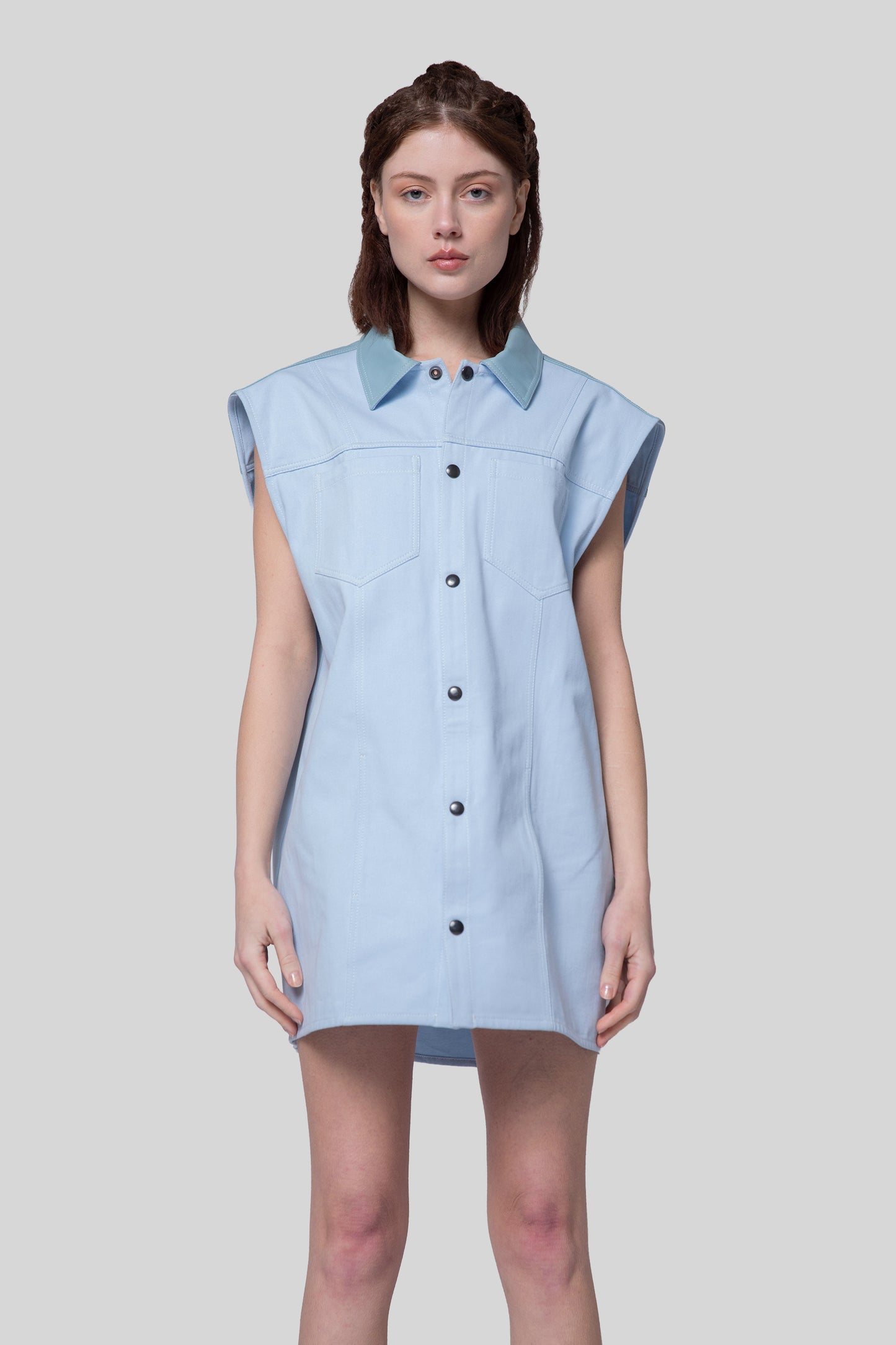 [card:women-secondary] Front view of Blue Collar vest with four-pocket construction
