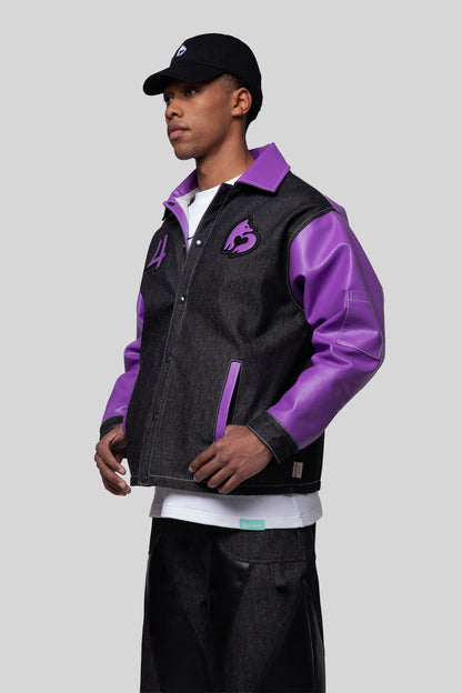 Angled view of Core jacket showing panel and patch details