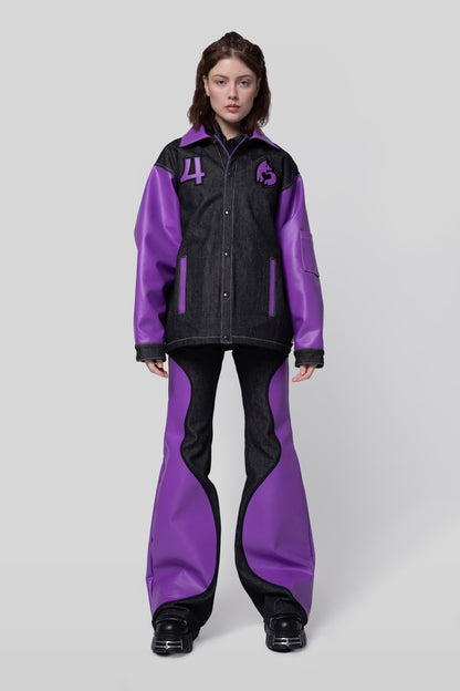 Full body view of Core jacket with relaxed silhouette