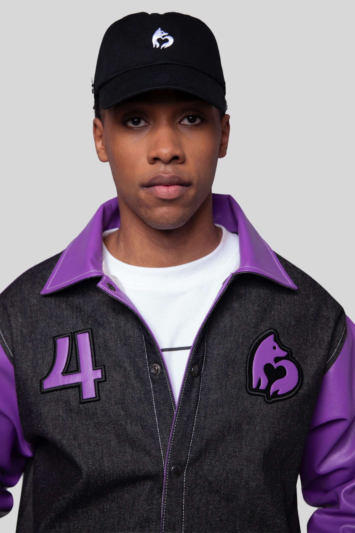 Portrait of Core jacket with chest emblems