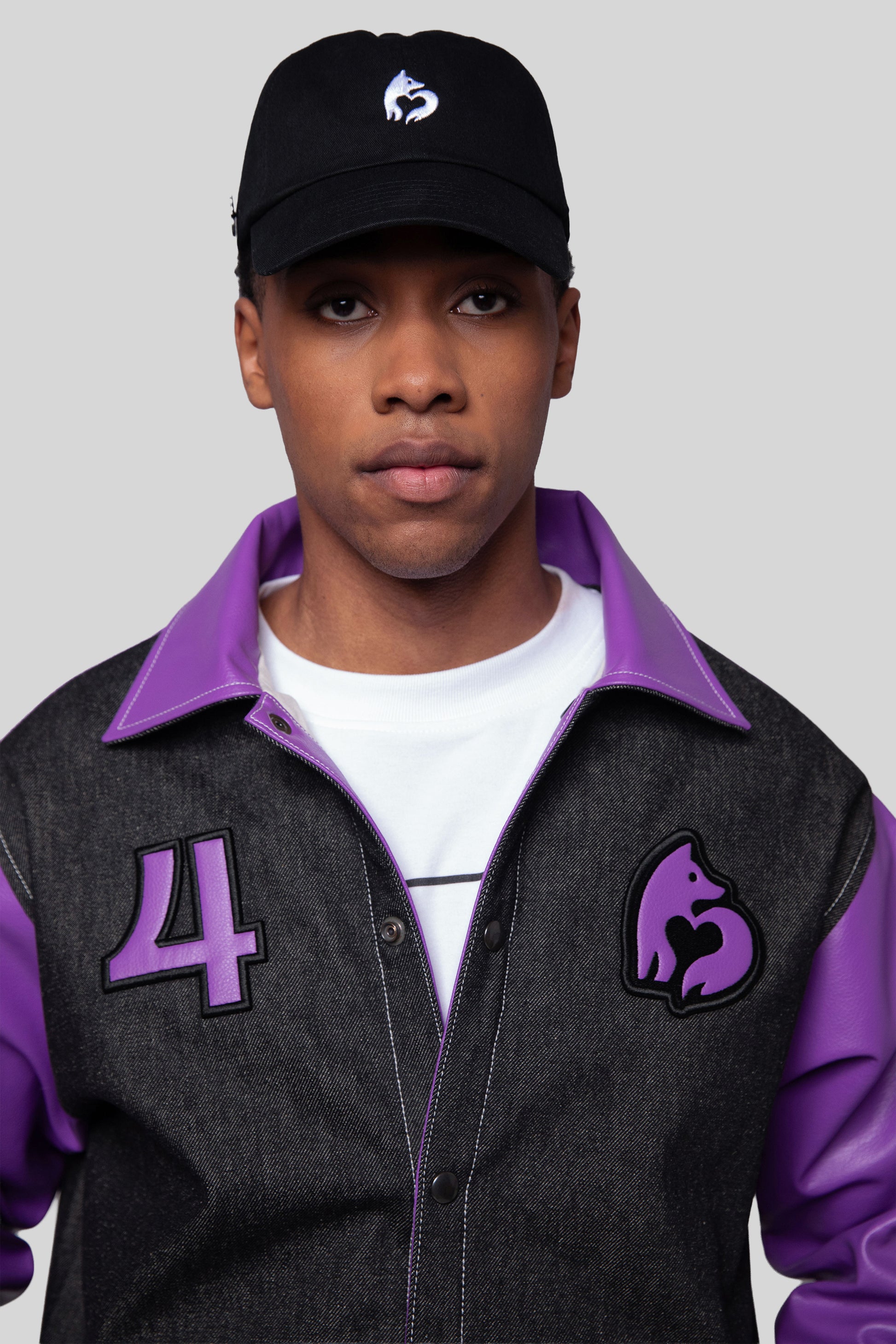 Portrait of Core jacket with chest emblems