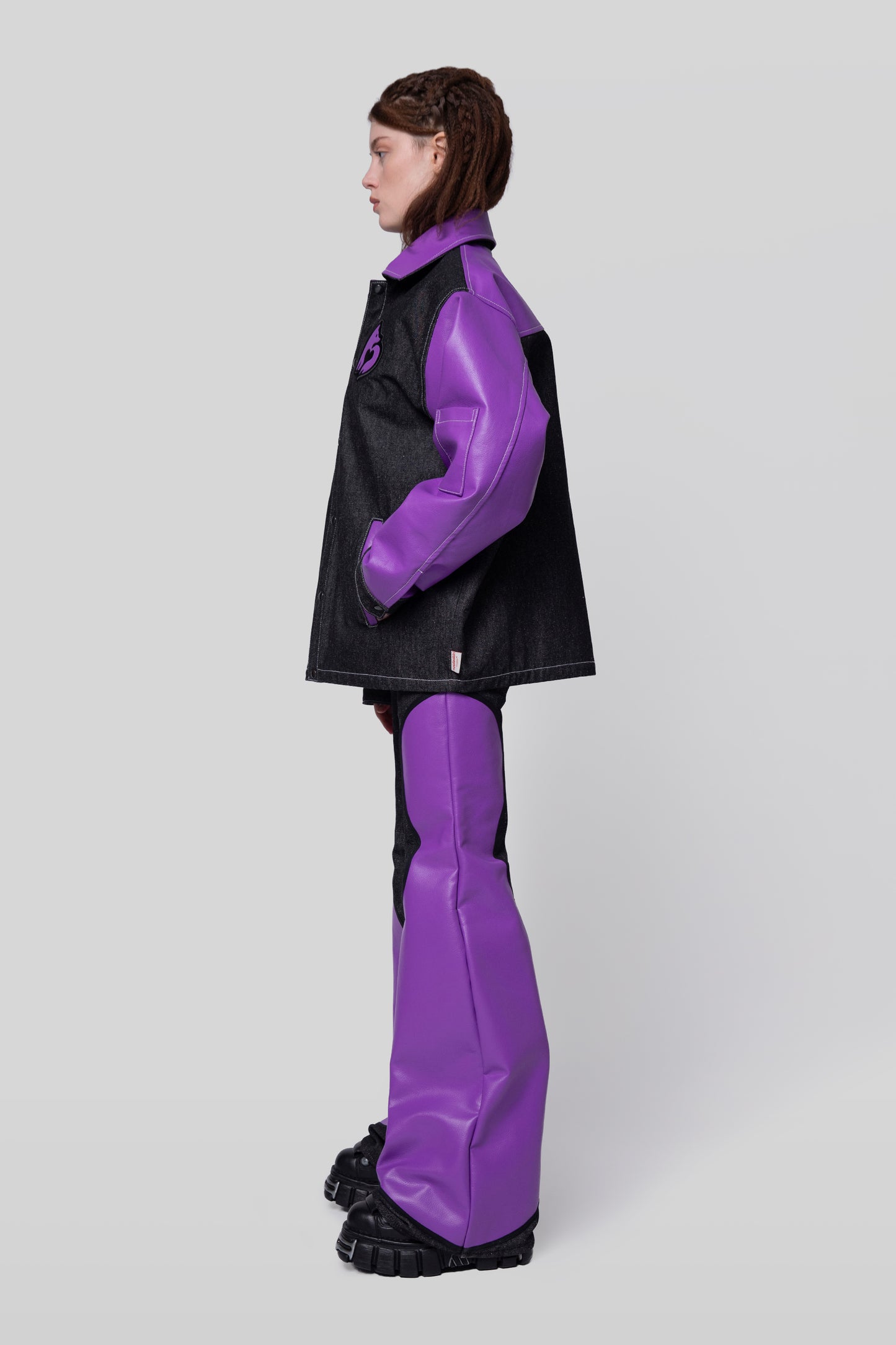 Side profile of Core jacket with oversized fit