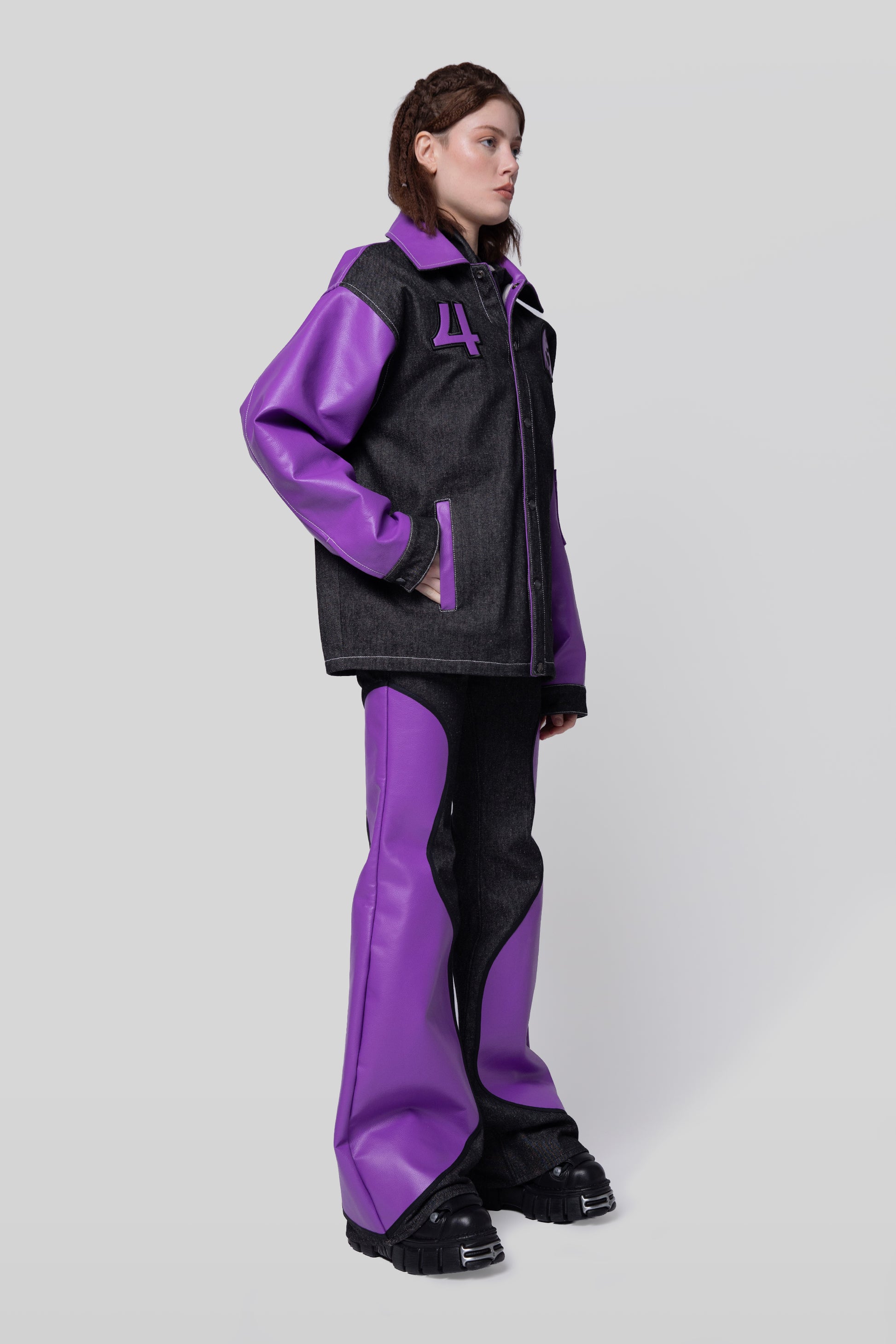 Side profile of Core jacket with oversized fit