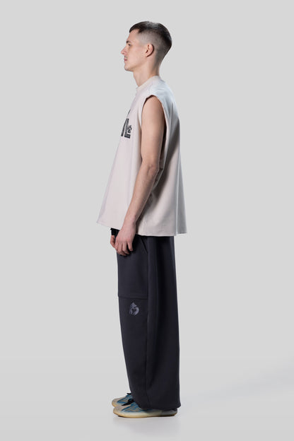 Alternate side view of Rough Draft tank with relaxed drape