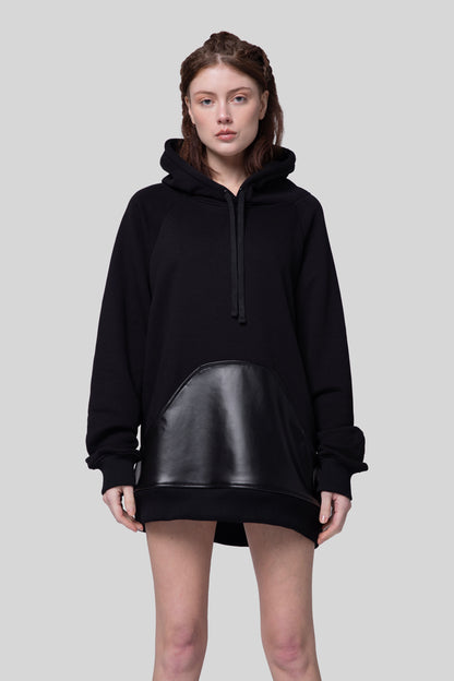 Front view of Shadow hoodie with oversized silhouette